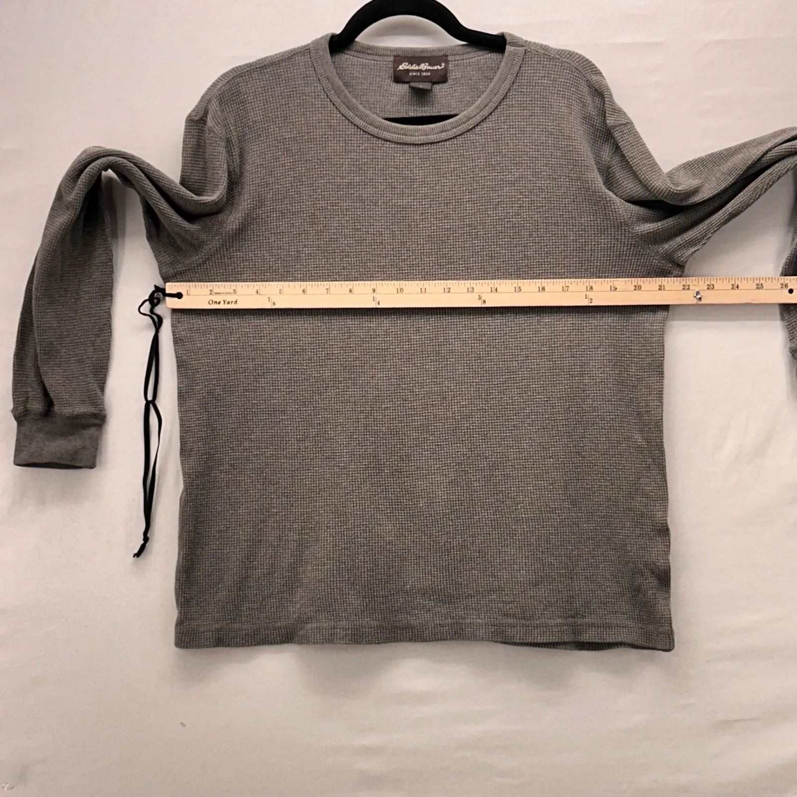 Eddie Bauer  Waffle Knit Thermal Shirt Gray Small - Image 9