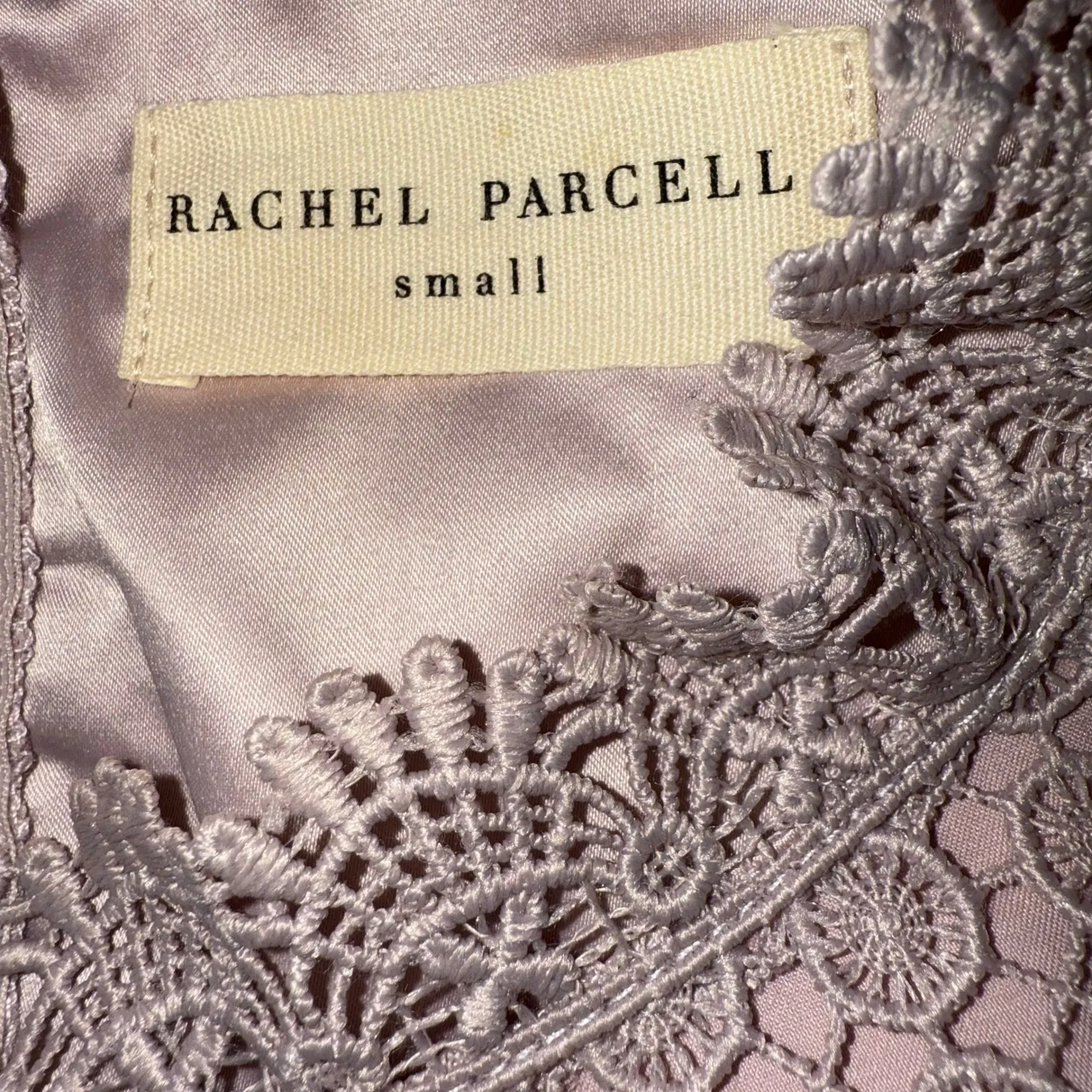 RACHAEL PARCELL Genevieve Dusty Pink Lace Mock Neck Bell Sleeve Top NWOT Small‎ - Image 9