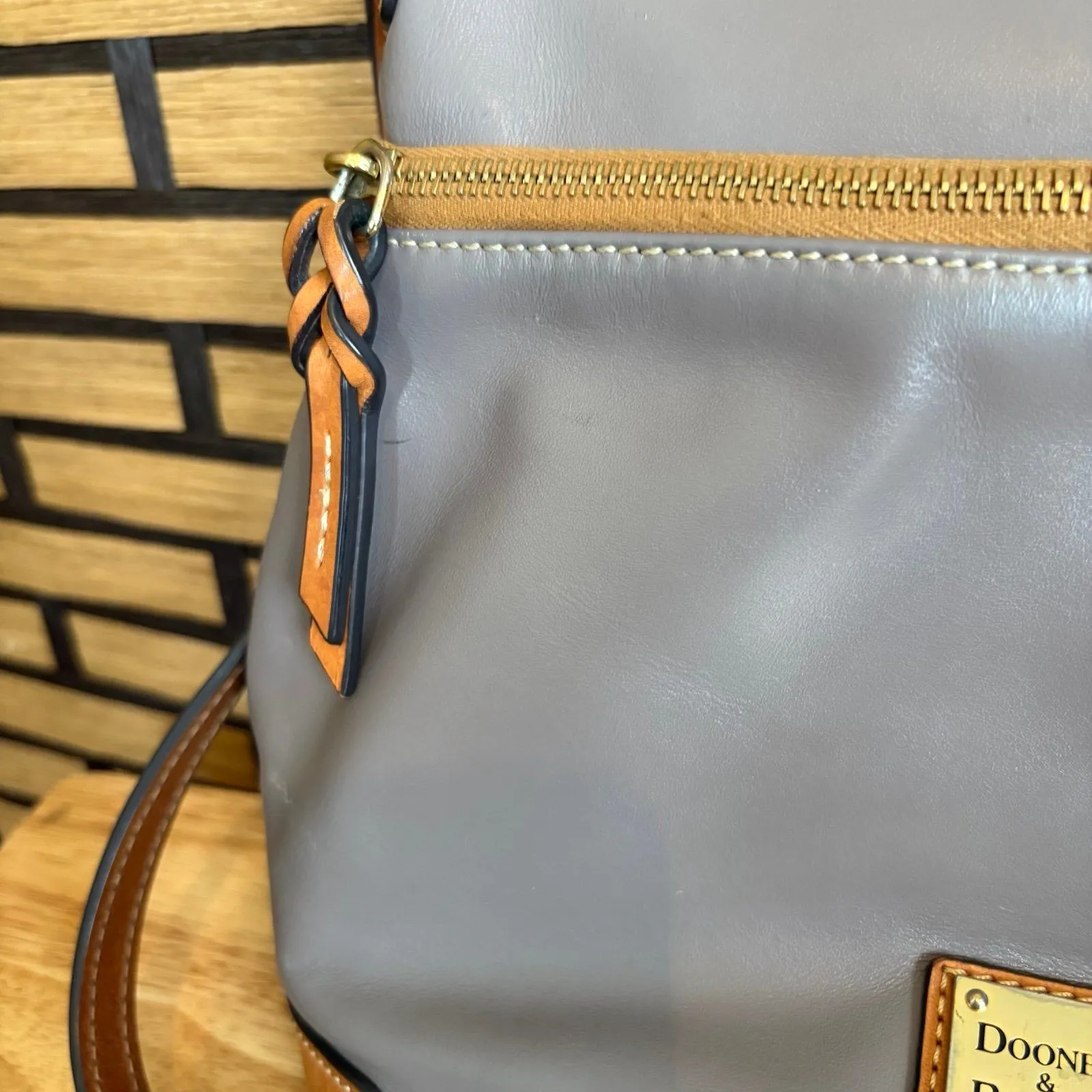 Dooney &‎ Bourke Gray Crossbody Purse - Image 4