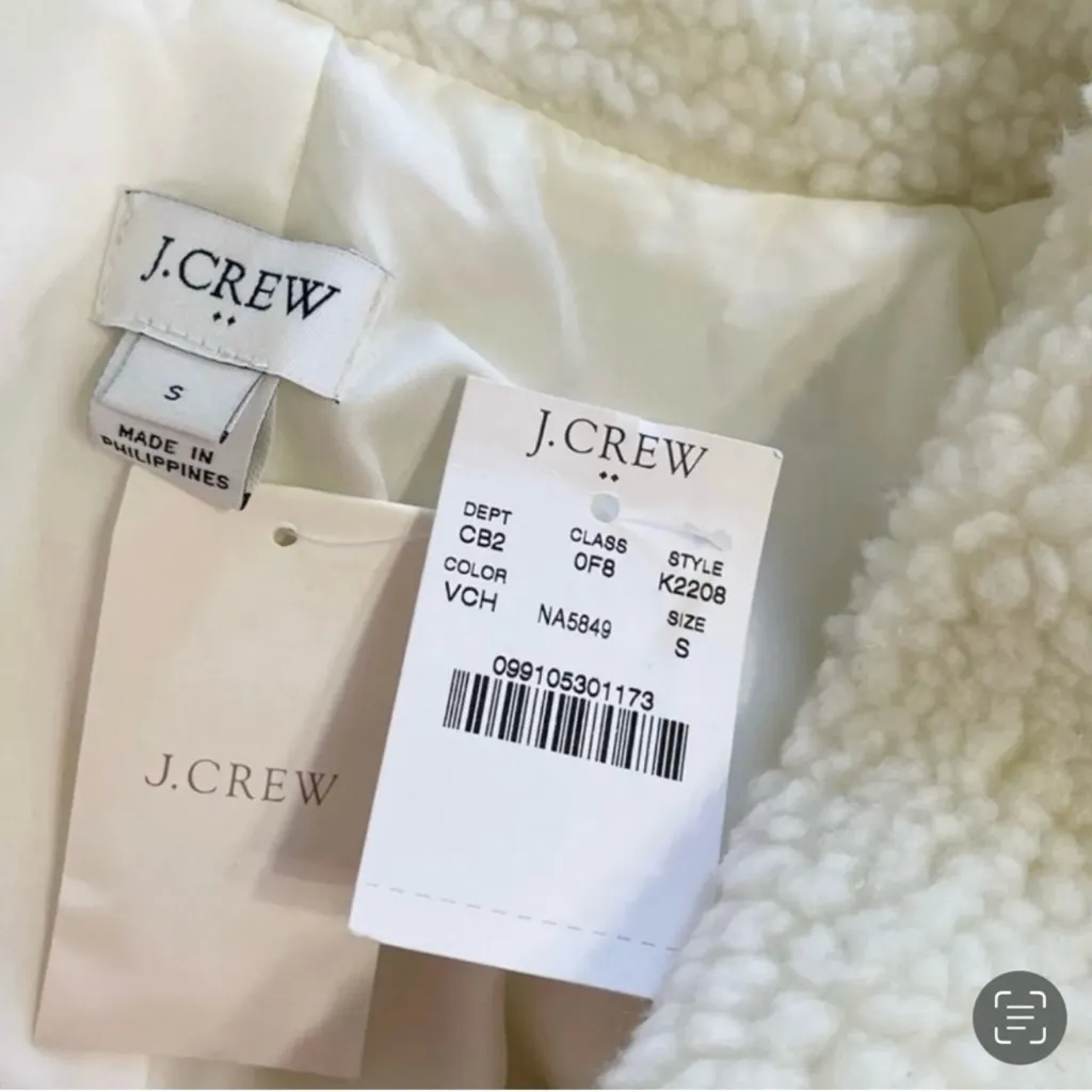 J.CREW FACTORY Shawl Fleece Coat, Off White, Small White - Image 13