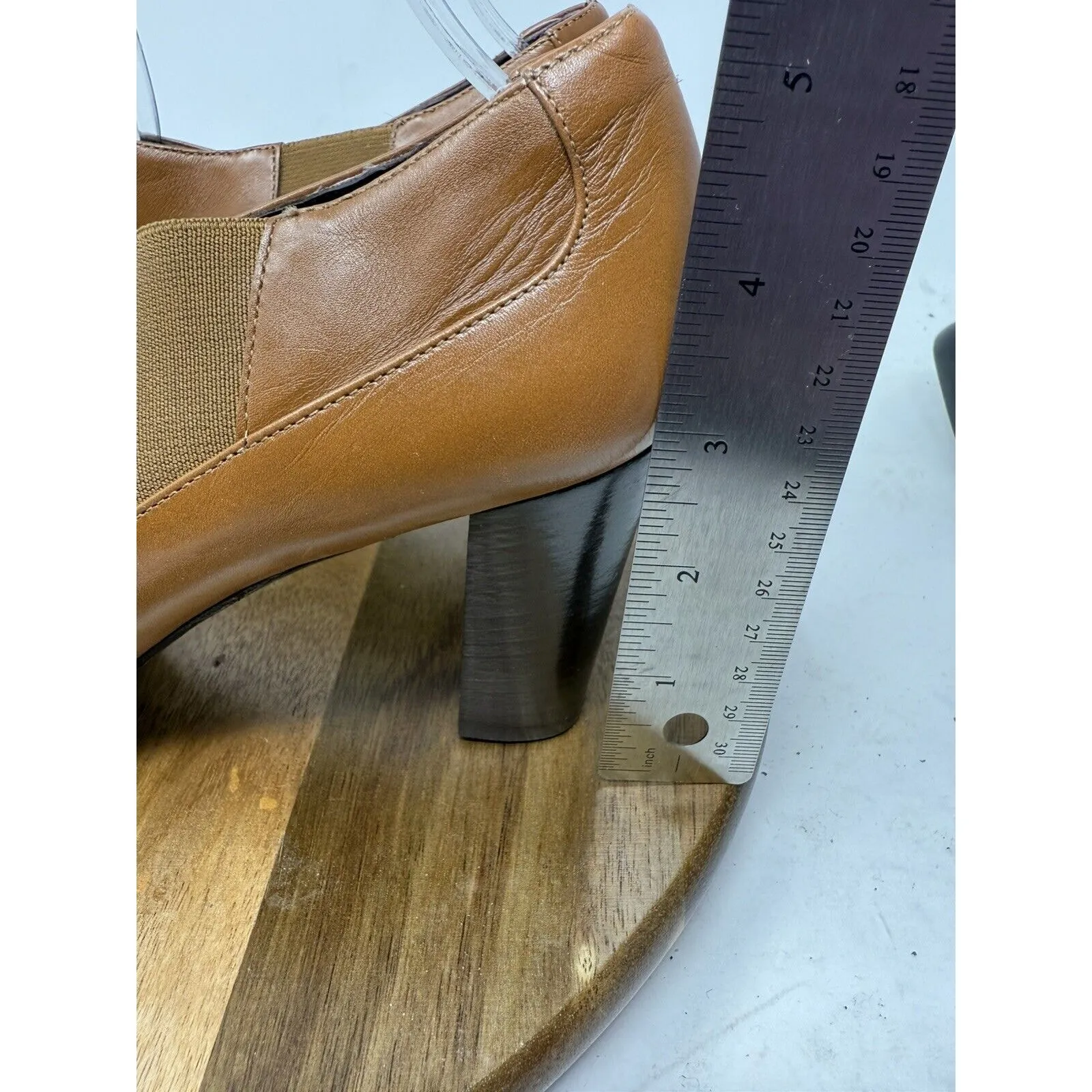 Rangoni of Florence Brown‎ Slip On Block Heel Slip On Leather Loafer Pumps 9 AAA Brown - Image 9
