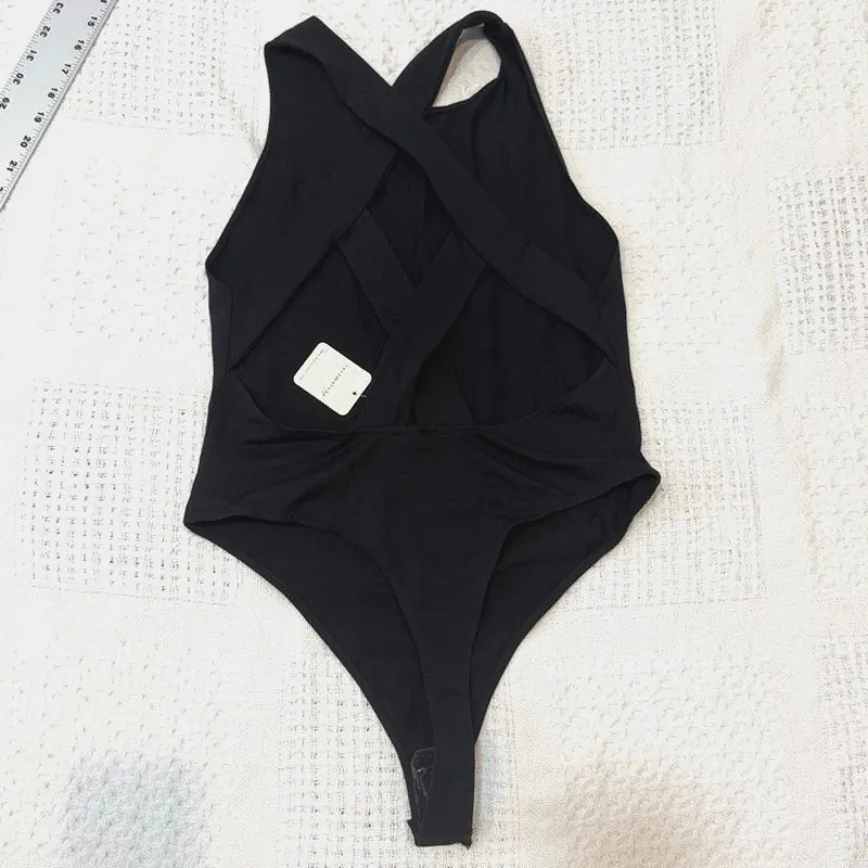 Intimately Free People Jessa strappy cutout criss cross bodysuit BC 2874 - Image 11