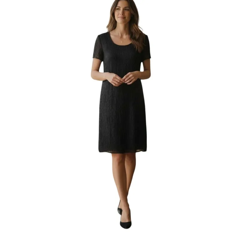 JMD Black Beaded Slik Cocktail Party Dress size XL - Image 2