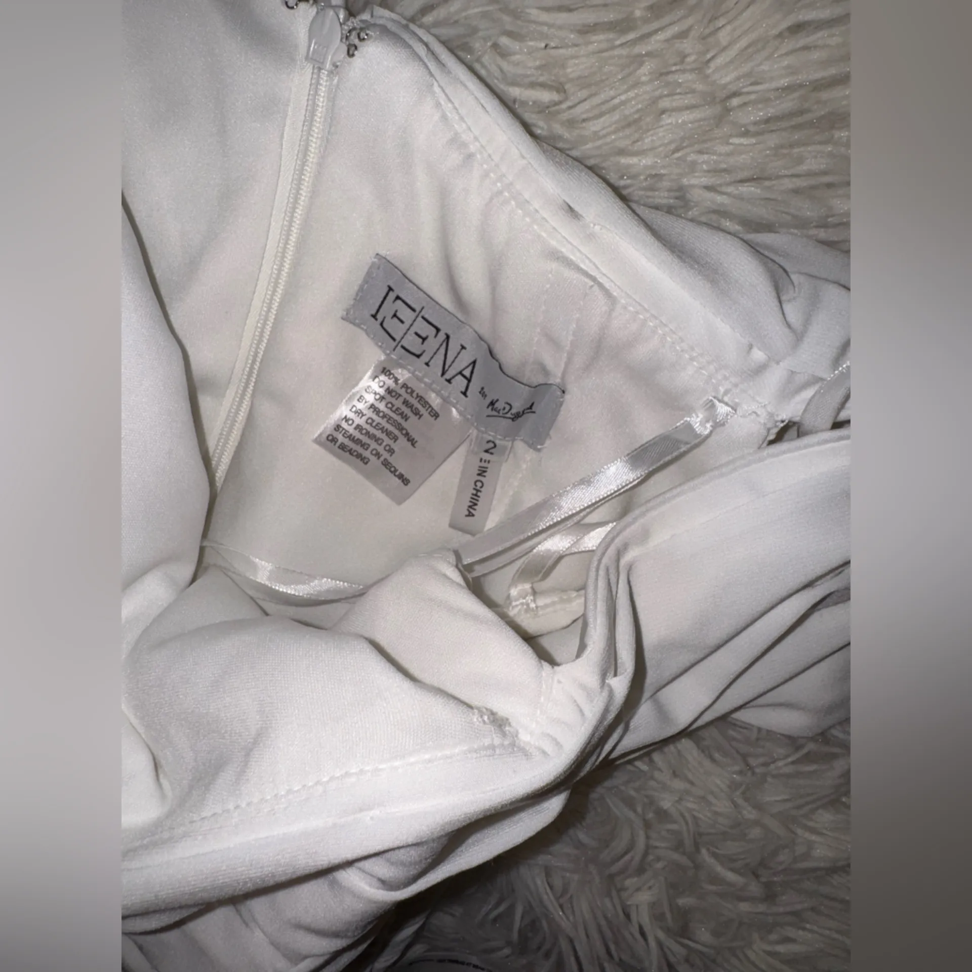 NEW Ieena For MAC DUGGAL Ivory Ruched ONE SHOULDER Trumpet EVENING Dress GOWN 2 - Image 7