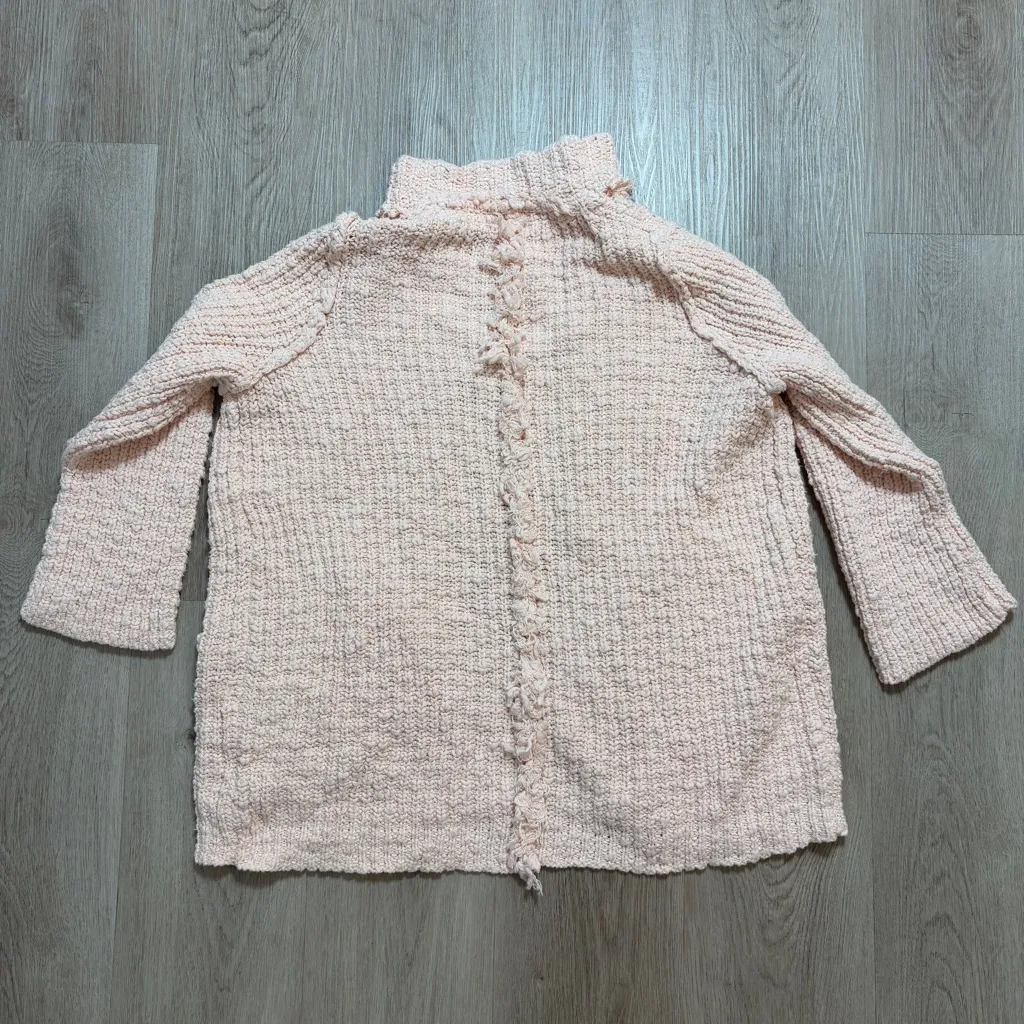 Free People Pink Teddy Jacket‎ with Cozy Knit Material FLAW - Image 9