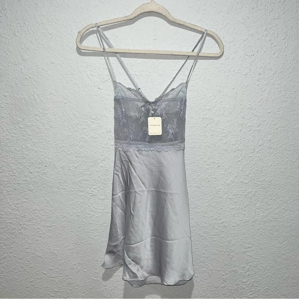 Free People Ready Now Cross Back Lace Mini Slip Dress - Image 6