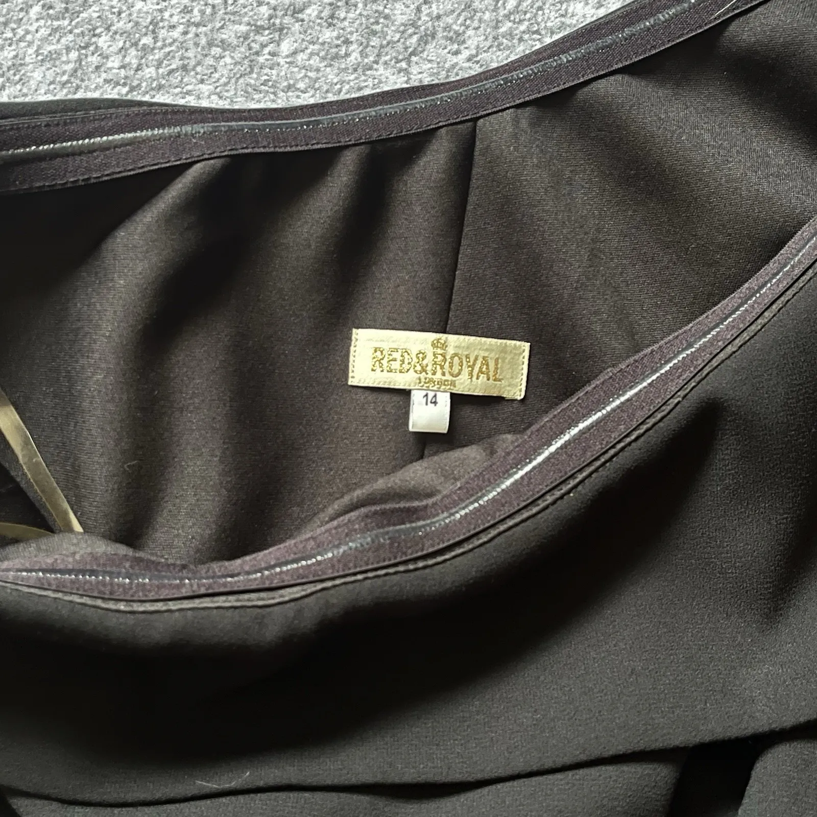 Red & Royal London Women's 14 Black One‎ Shoulder Dress Slanted Hem Side Zip - Image 8