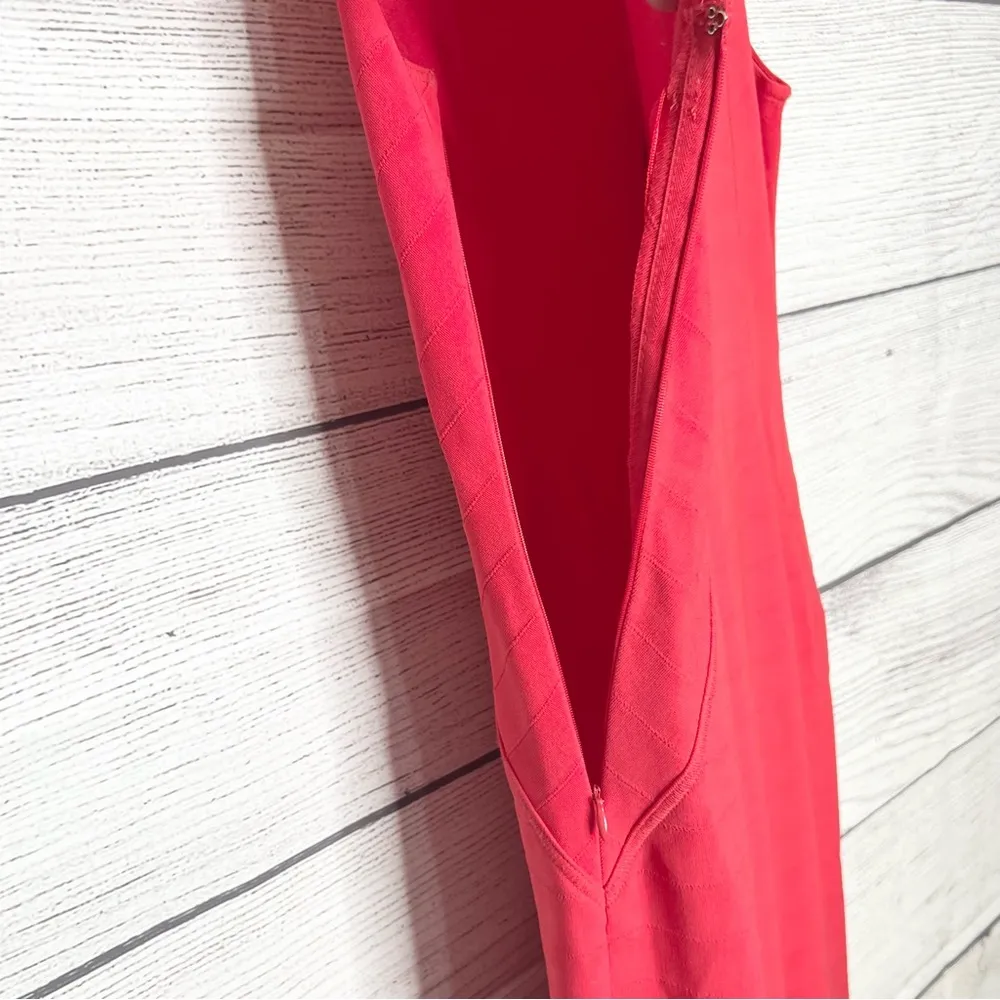 Rachel Roy Red Sleeveless Scoop Neck Bodycon Bandage Dress Size 6 Small - Image 5