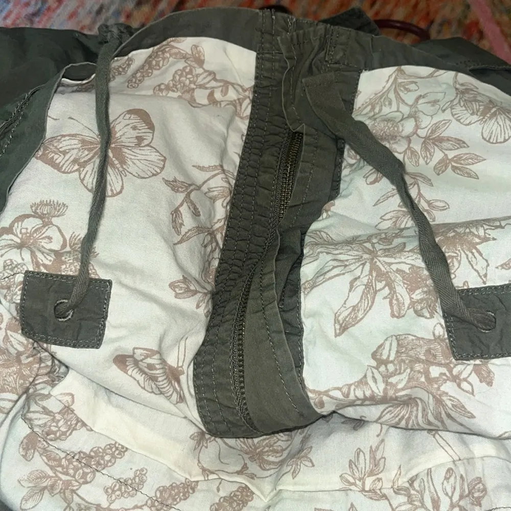 Talbots Green Safari Cropped Trench Cotton Coat Medium Petite - Image 8