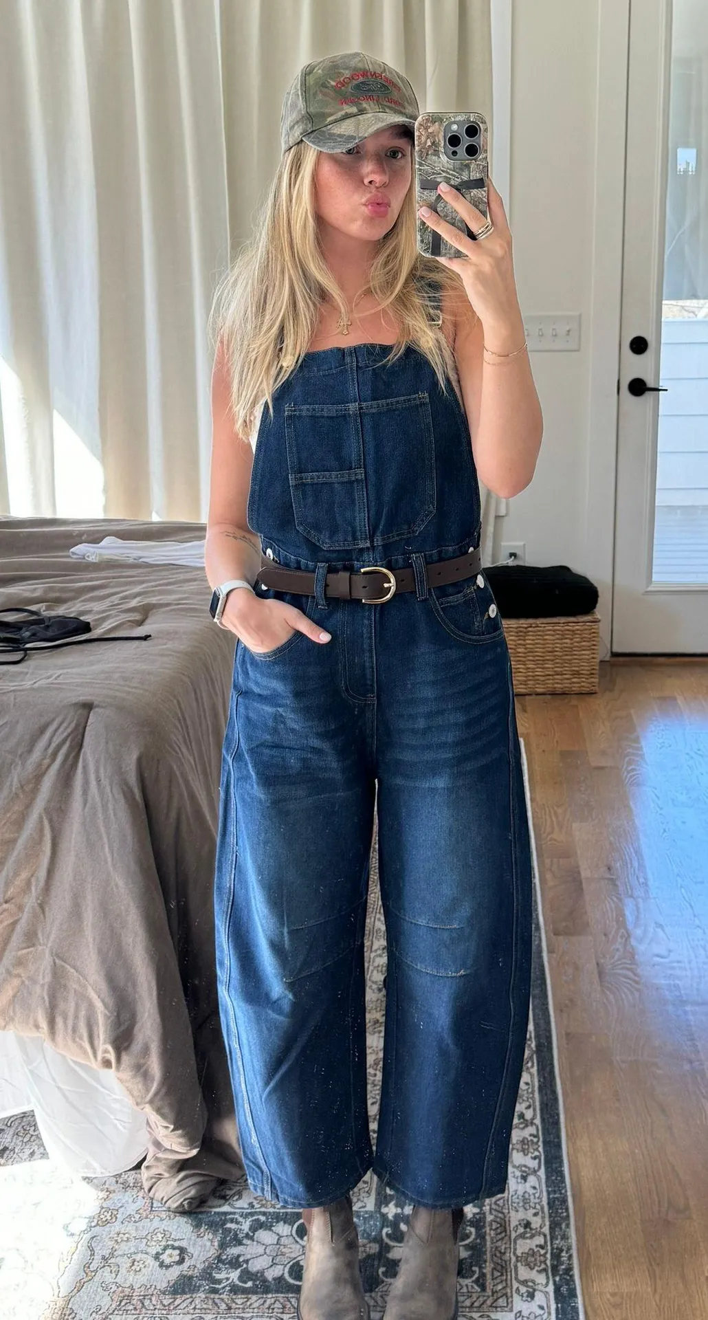 Barrel Jean Overalls Blue - Image 2