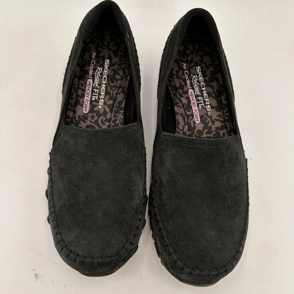 Skechers Women's Relaxed Fit Air Cooled Memory Foam Black Suede Sneakers Size 8 - Image 5