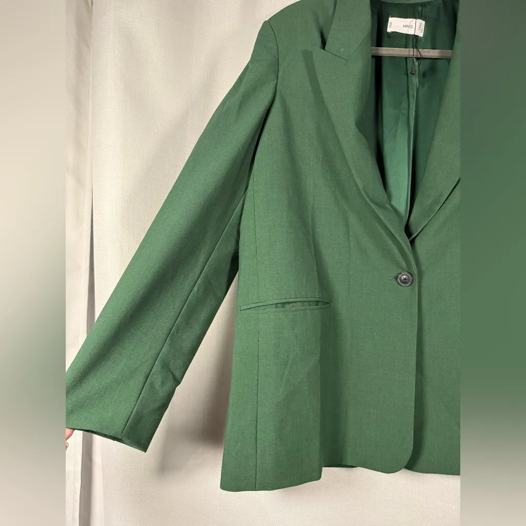 Mango MNG Green Suit Blazer Size US Small - Image 7