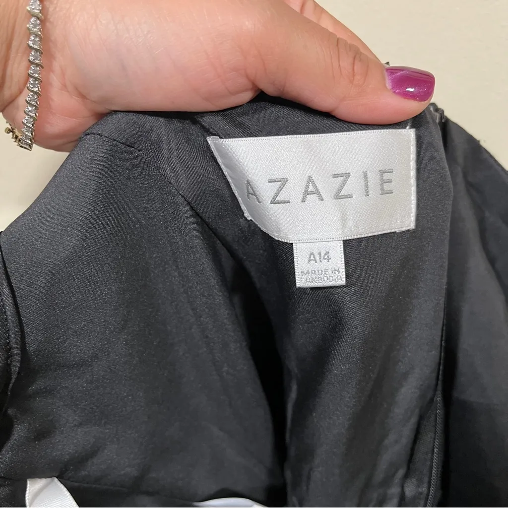 NWT AZAZIE AMBROSIA
Black A-Line Pleated Floral Burnout Dress size 14 black - Image 9