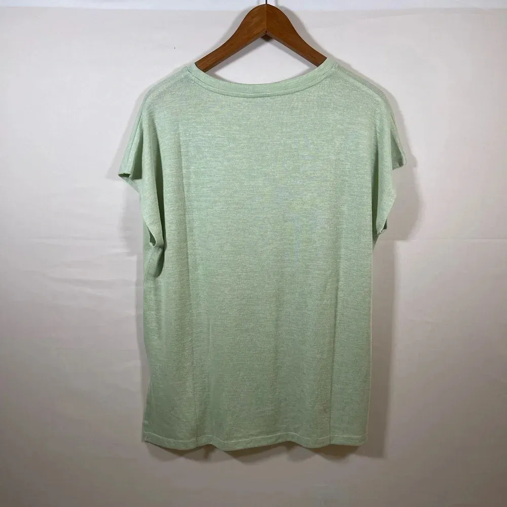 Women’s ORVIS light green v-neck short sleeve top M - Image 2