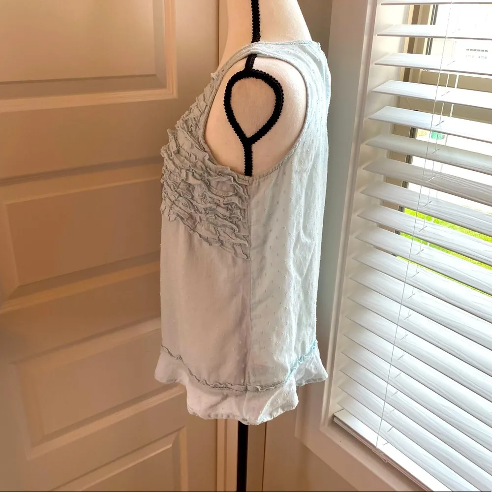 Vintage America Blues|| Light blue ruffled tank Size M - Image 2