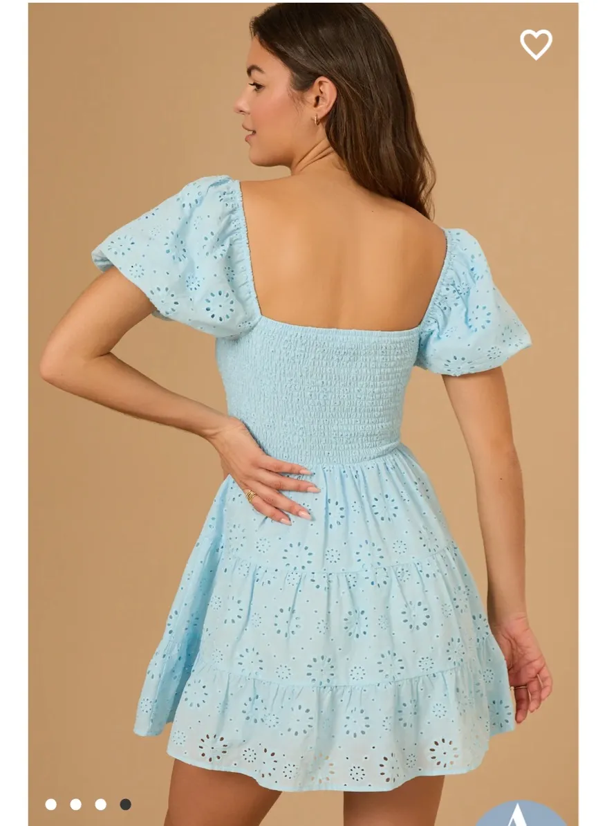 Elsa Eyelet Mini Dress - Image 2