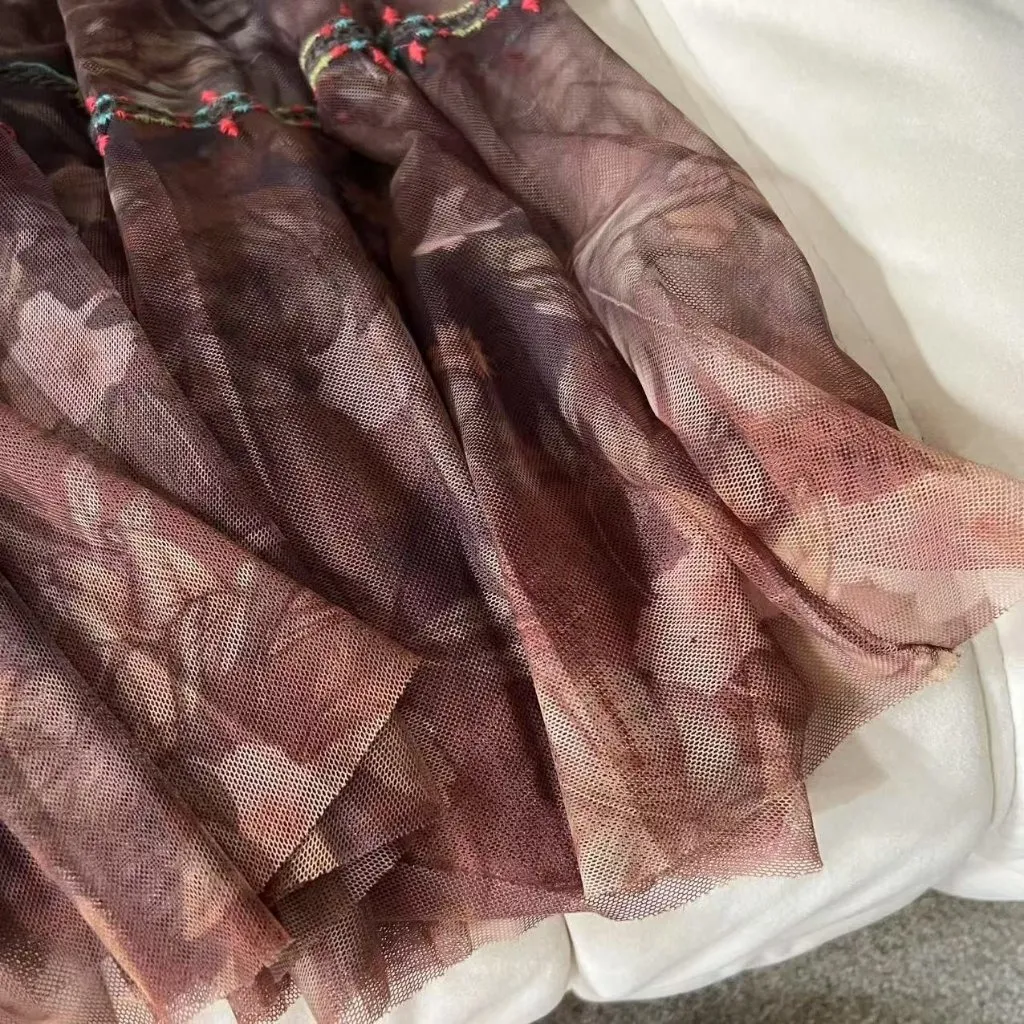 NWT $395 JOHNNY WAS BIYA Nyah Embroidered Mesh Maxi Tank Dress Size S - Image 5