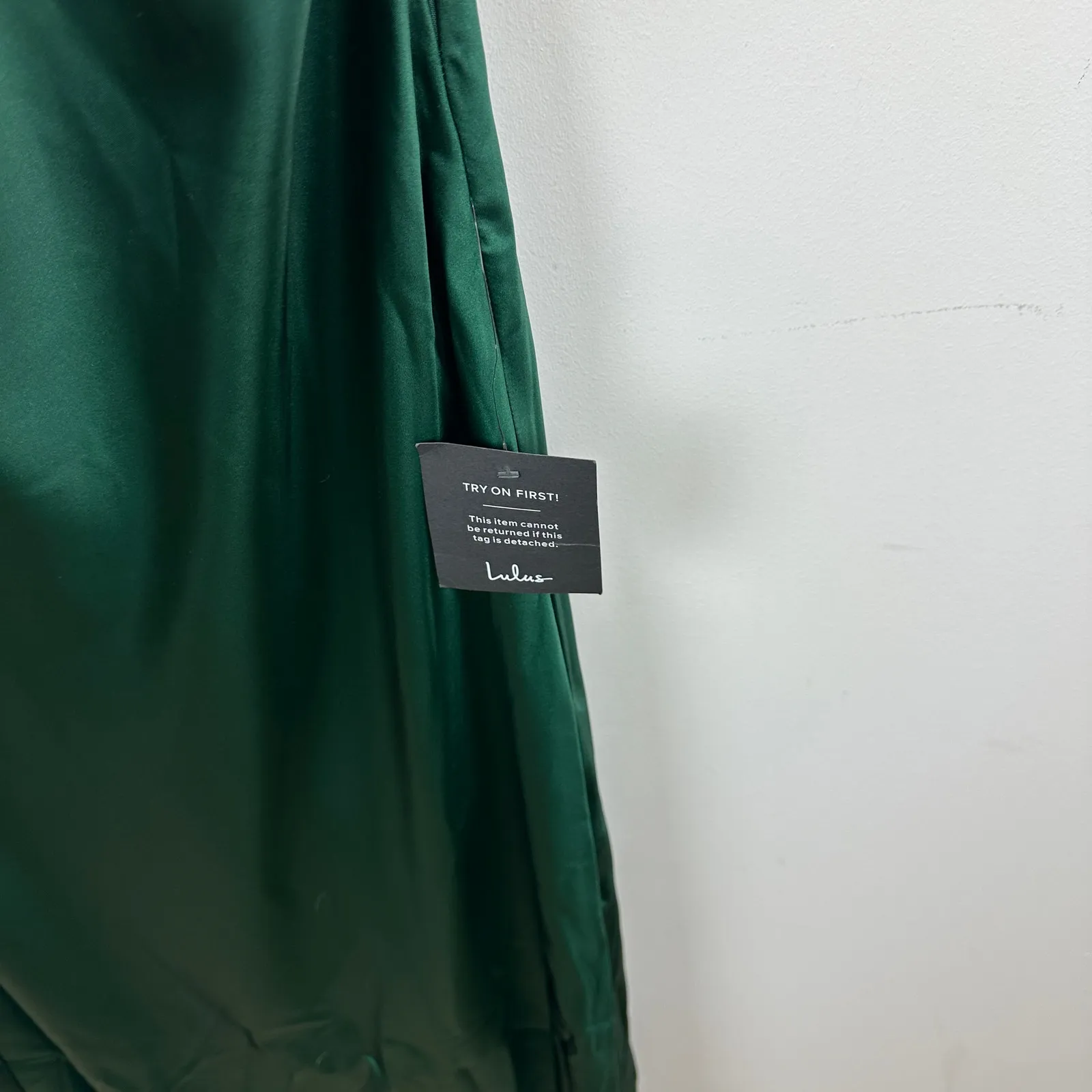 Lulus Captivating Presence Forest Green Satin Cowl Back Maxi Dress Formal XL NWT - Image 8