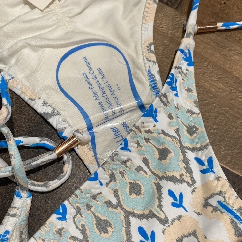 Eberjey‎ bikini bottoms NEW large bleached blues Kate Large adjustable sides - Image 3