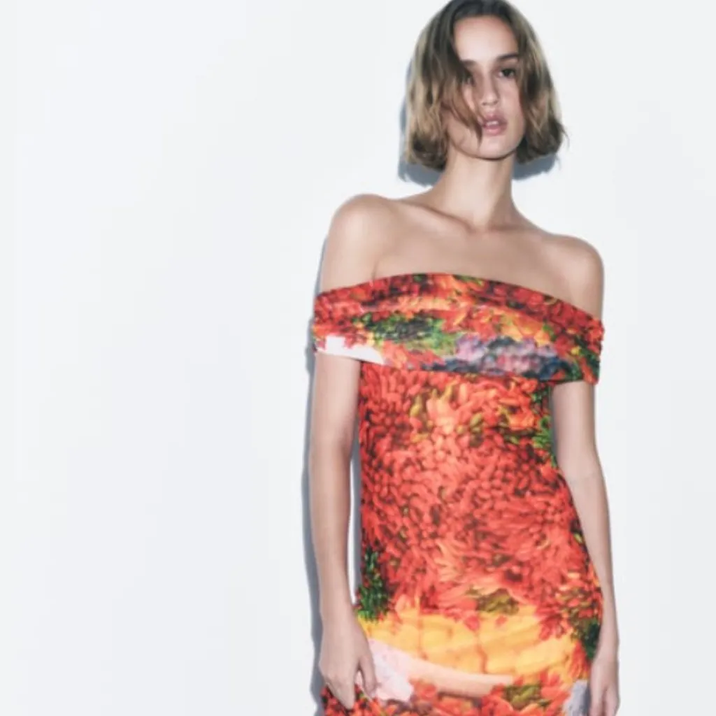 NWT ZARA BLOGGERS FAV ALL OVER PRINT MIDI / MAXI DRESS  Rare - Image 4