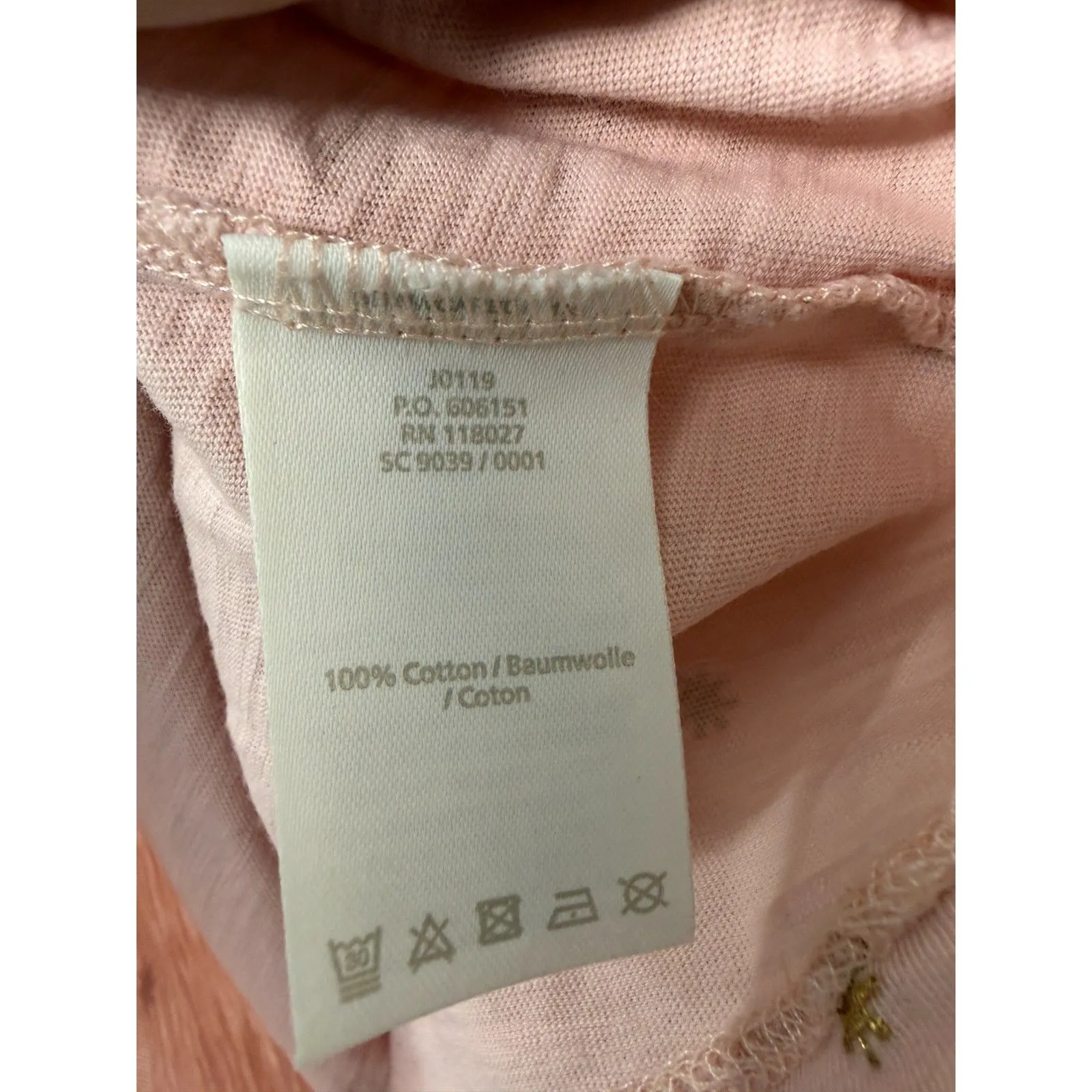 Boden Pale Pink Gold Starburst Print Short Sleeve Blouse Women's Size Small - Image 3