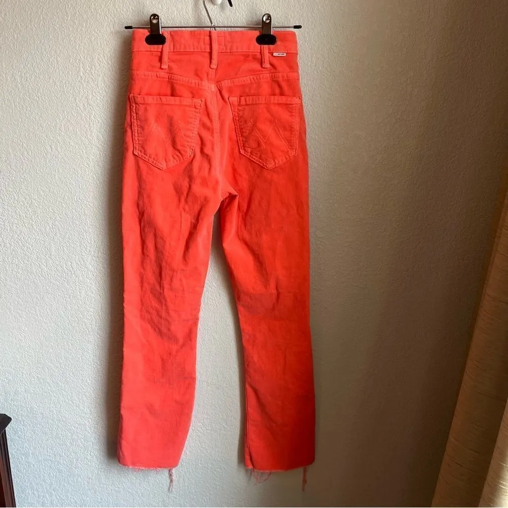 MOTHER
The Hustler Frayed Ankle Jeans in Hopscotch Orange Size 24 - Image 6