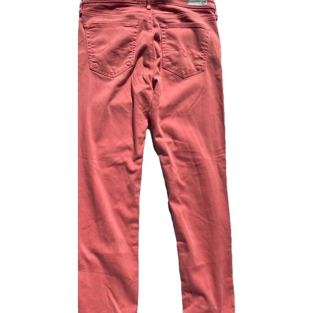 Adriano Goldschmied AG Jeans Womens 28R Angel Bootcut Pants Peach Red USA made - Image 13