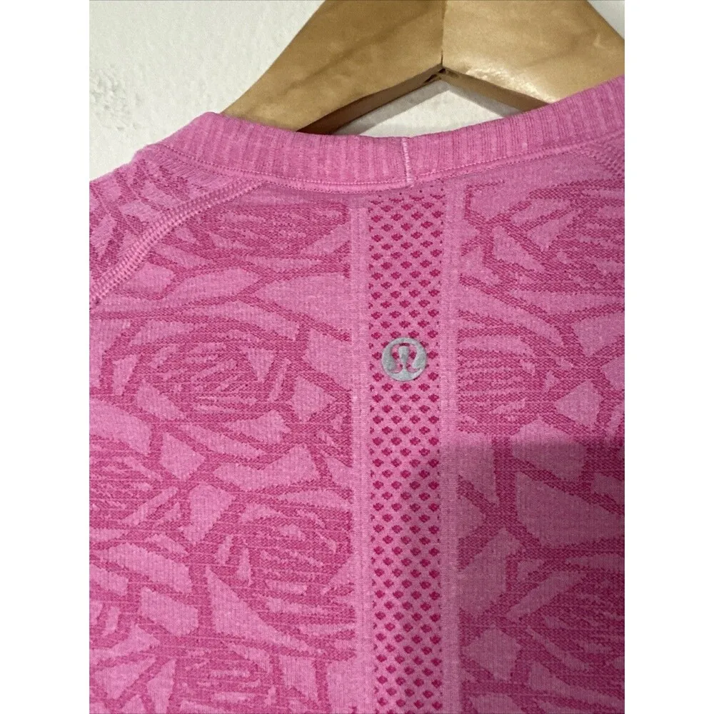 Lululemon Athletica Shirt Womens 4 Pink Swiftly Compression Tech Short Sleeve - Image 4