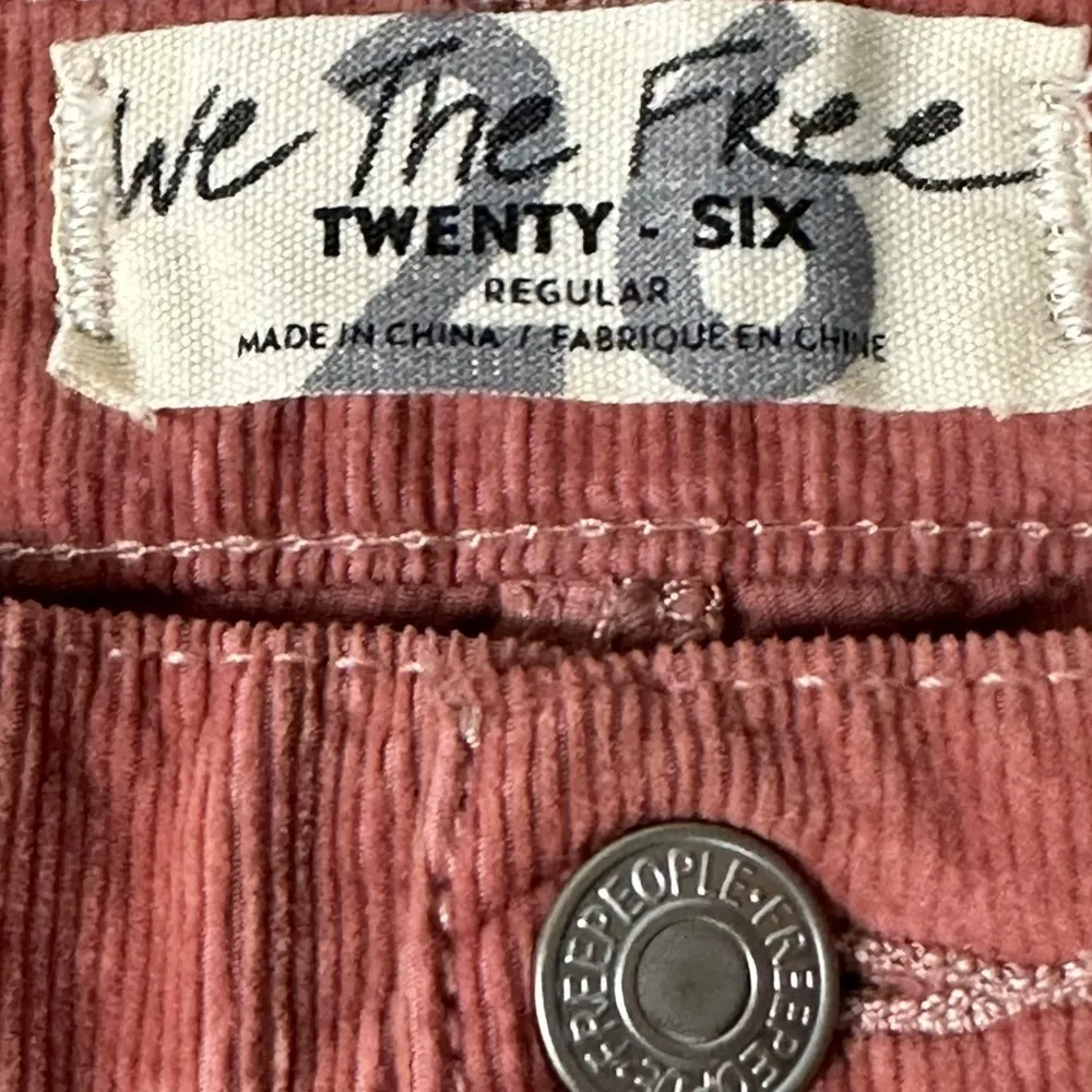 Free People Corduroy Jeans 26 Modern Mauve Raw Hem Blush Pink Nude Neutral NWT - Image 12