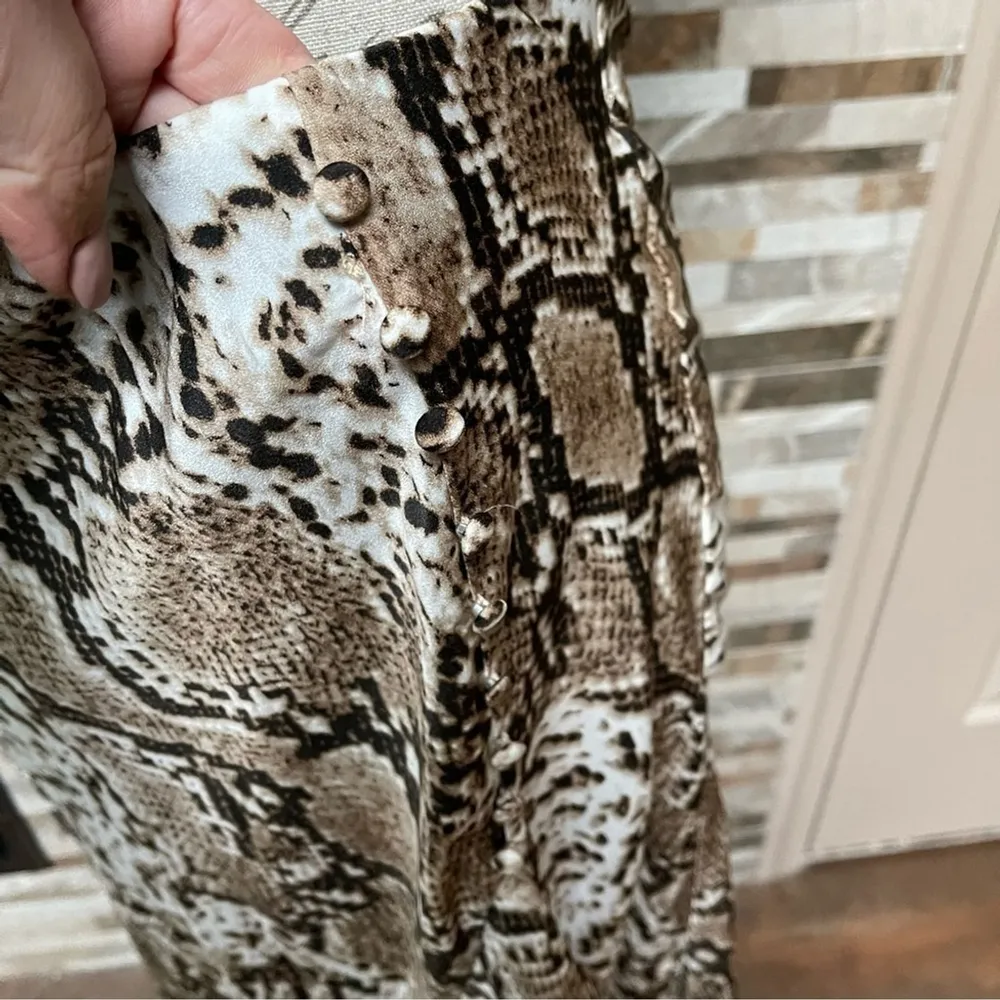 NWT CODE X MODE Womens Snakeskin High-Low Ruffle Skirt Beige Size XS - Image 10