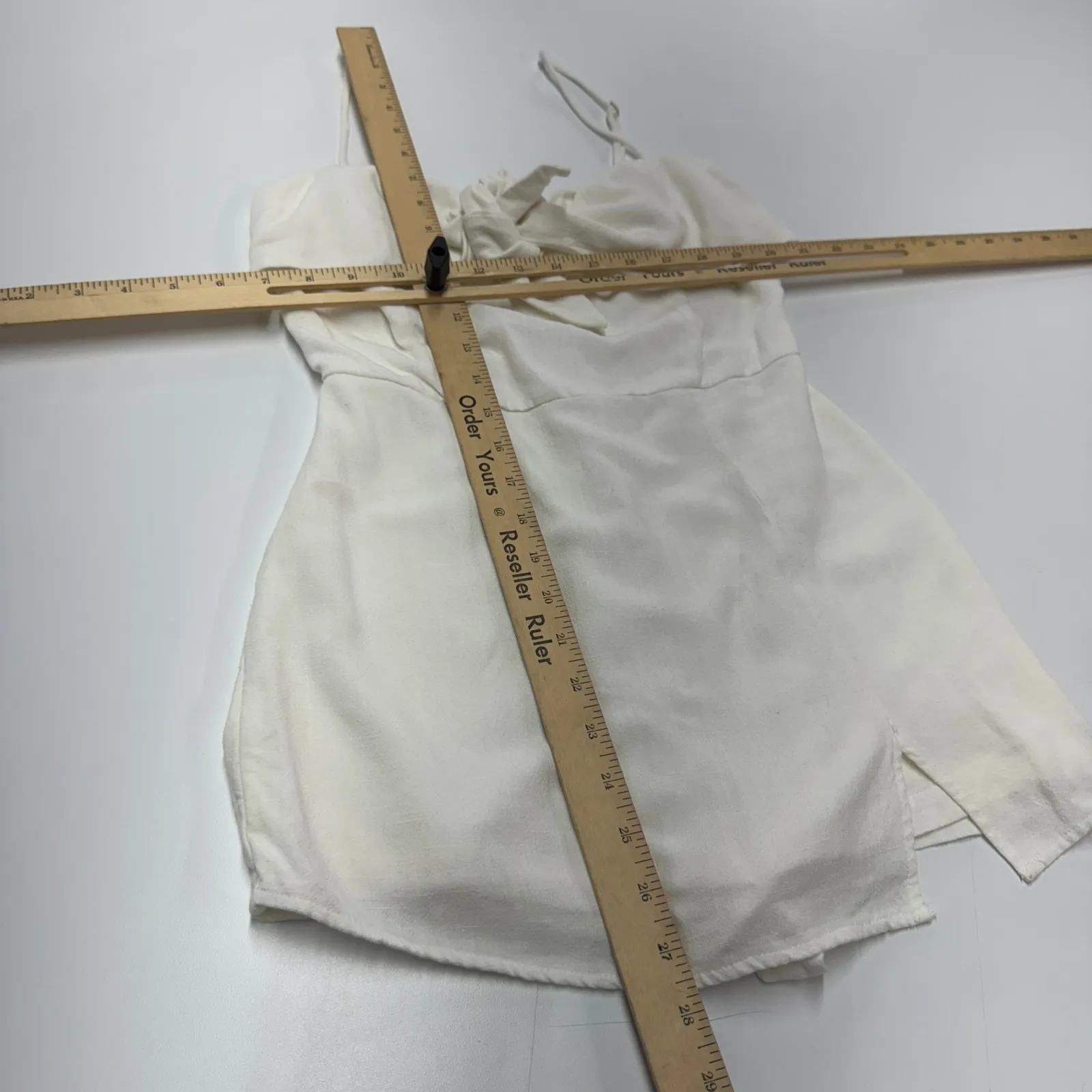 Lulus Romper Womens X‎ Small White Tie Front Linen Blend Coastal - Image 10