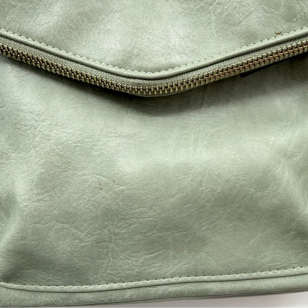 Sage Green Faux Leather Crossbody Bag Women’s Adjustable Strap Tassel Pocket - Image 4