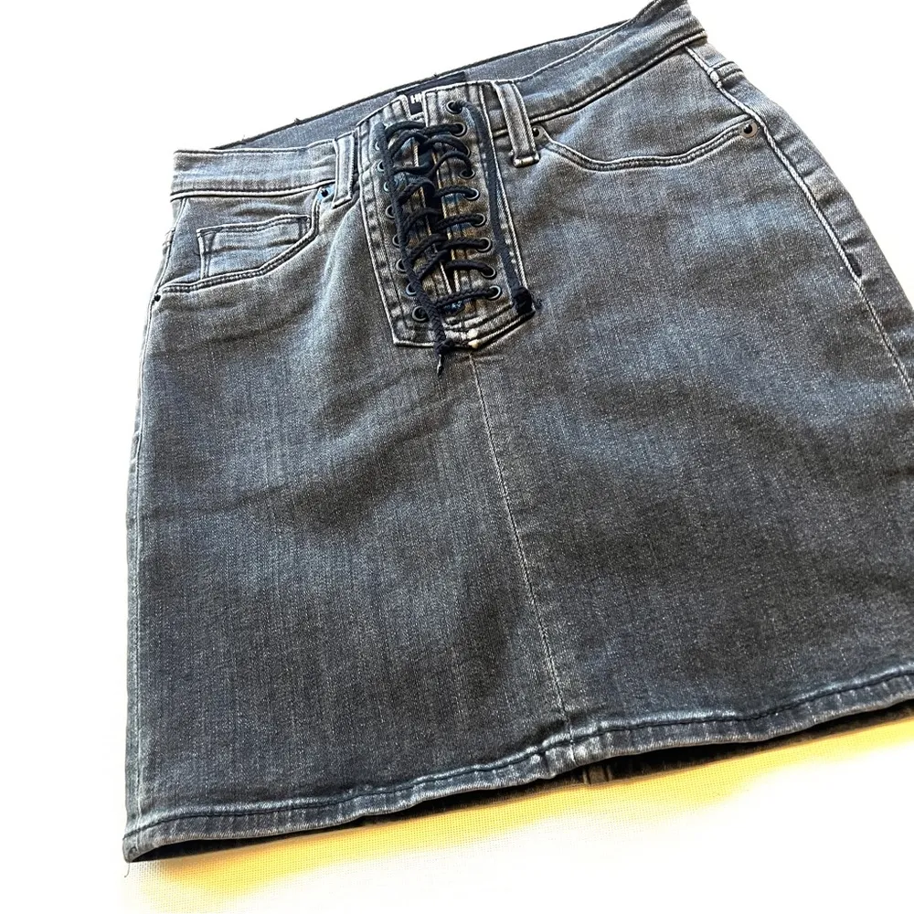 Hudson Bullocks High Rise Lace Up Denim Skirt - Image 4