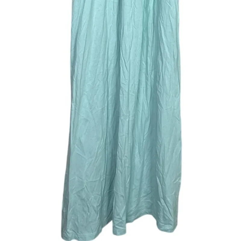 J. Crew Sleeveless Lightweight Knit Tank Maxi Dress Boat Neck XXS Azure Blue - Image 8