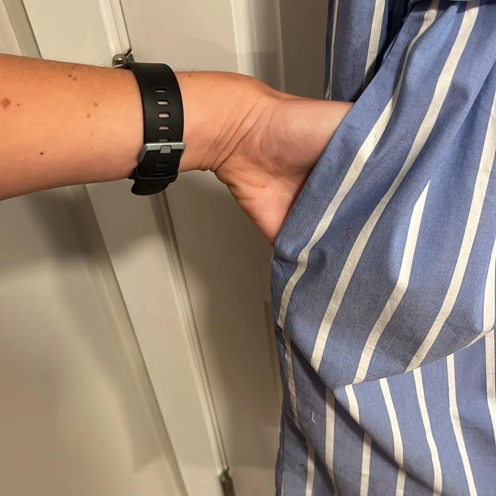 Banana Republic One Shoulder Belted Stripe Dress Size 6 Tall - Image 10