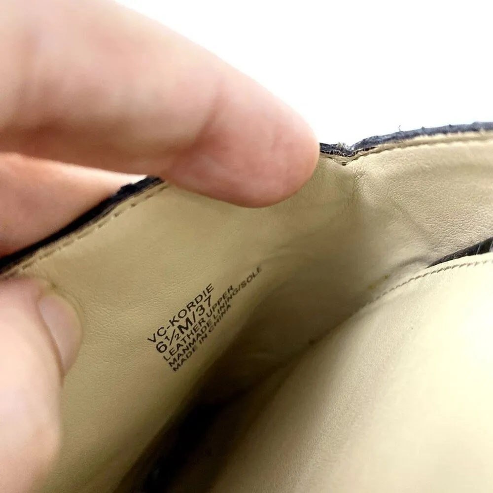 Vince Camuto Brown Copper Snakeskin Print Kordie D'orsay Leather Loafers 6.5 - Image 7