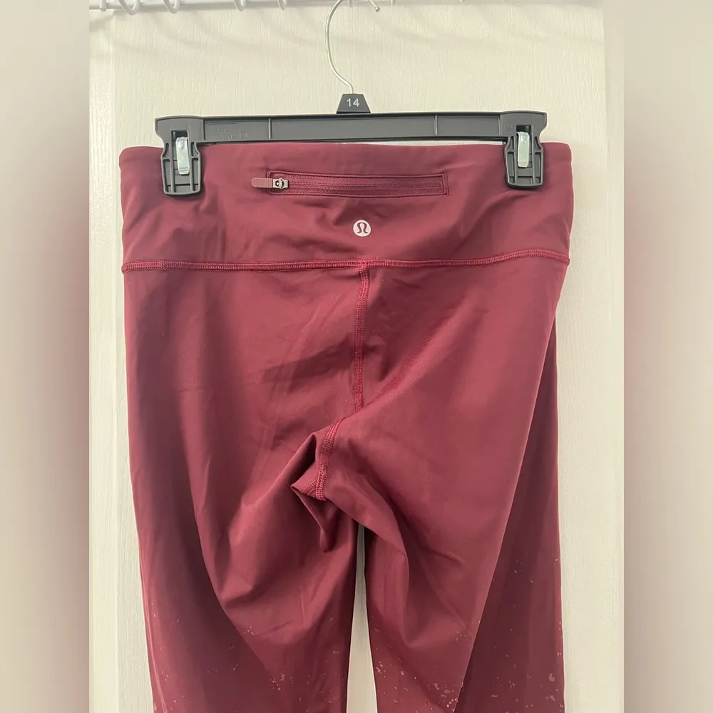 Lululemon Speed Wunder Mid-Rise Tight 28" *Speckle Shine Garnet/Garnet (Size 8) - Image 8