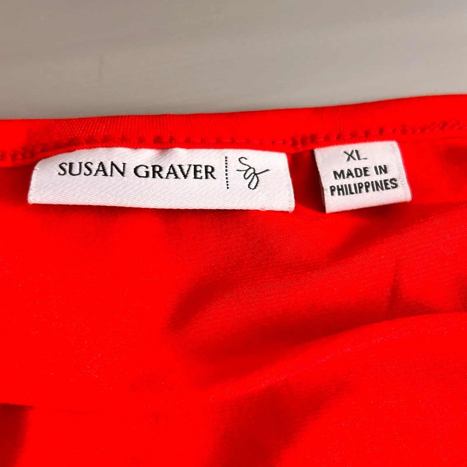 Susan Graver Women Tunic Blouse XL Feminine Romantic Ruched Detail Stretchy Knit - Image 6