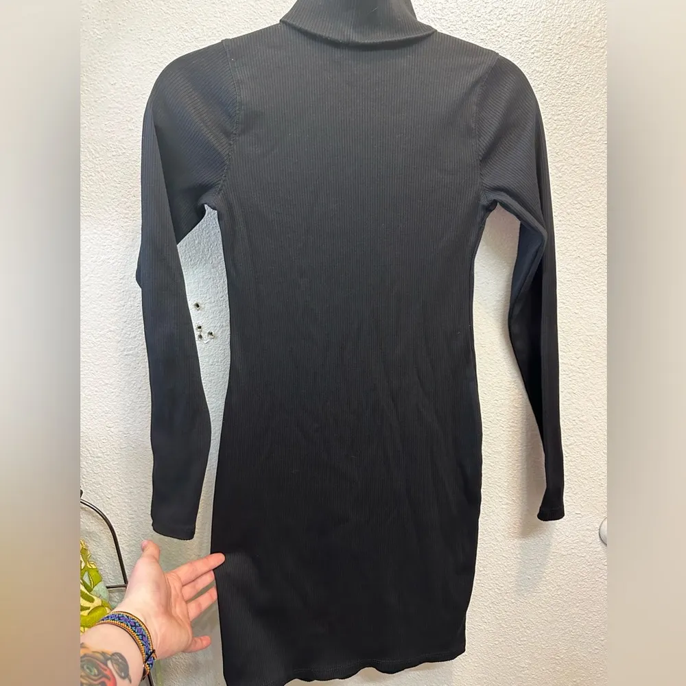 Long-Sleeved Turtleneck Minidress - Image 2