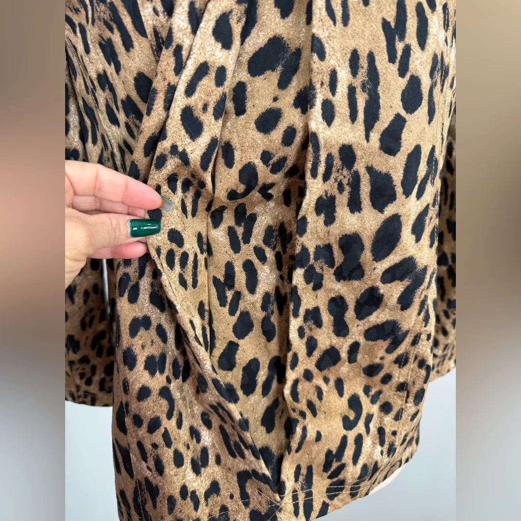 White House Black Market Animal Print Pea Coat - Image 6