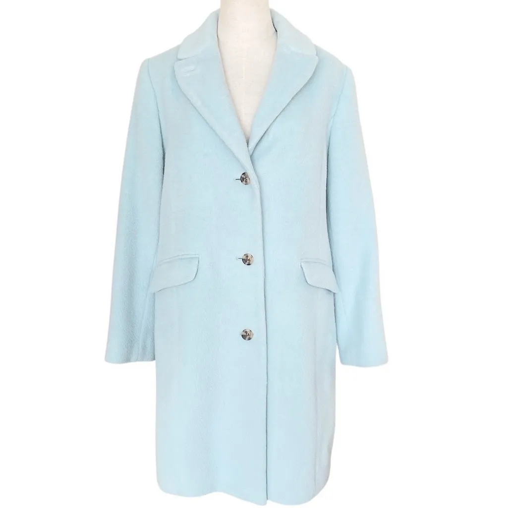 Talbots Women's Collared Long Sleeve Single-Breasted Overcoat Jacket Size 14P - Image 2