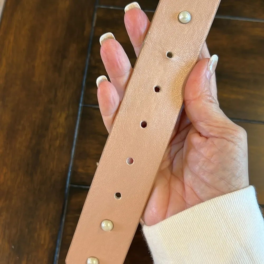 NO BOUNDARIES Nude Pink Belt w/ Pearl Stud Accents Size 2X - Image 3