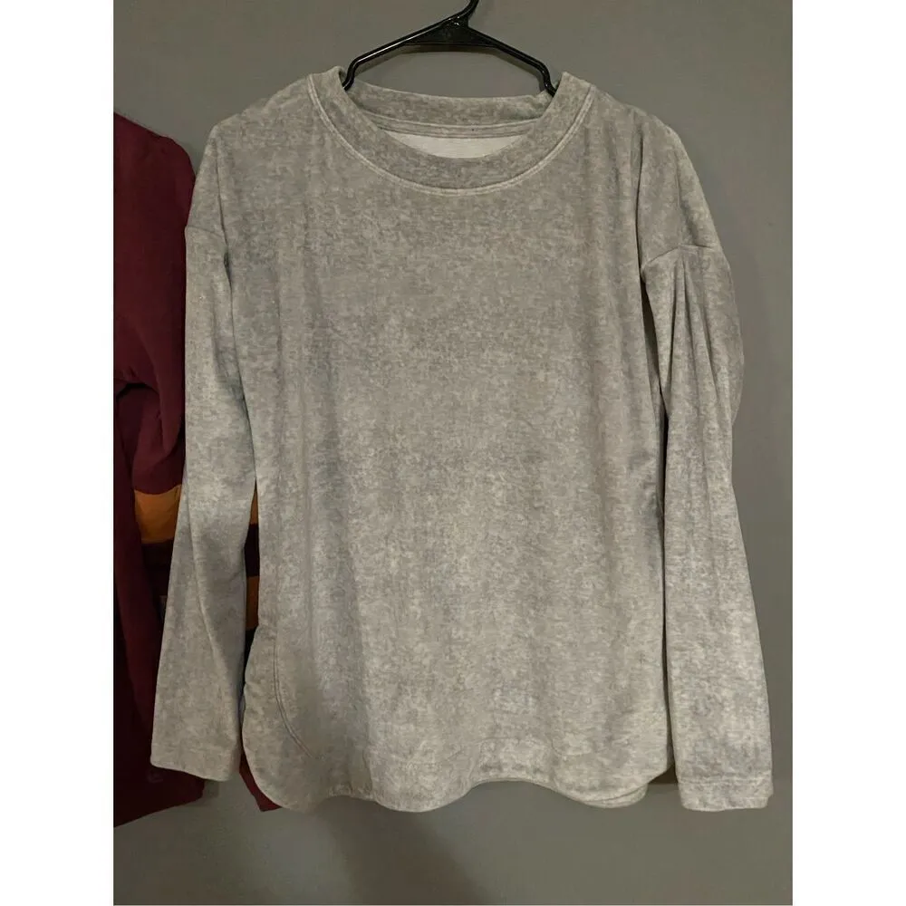 CuddlDuds Gray And Maroon Long Sleeve Pajama Top Bundle Size XS - Image 4