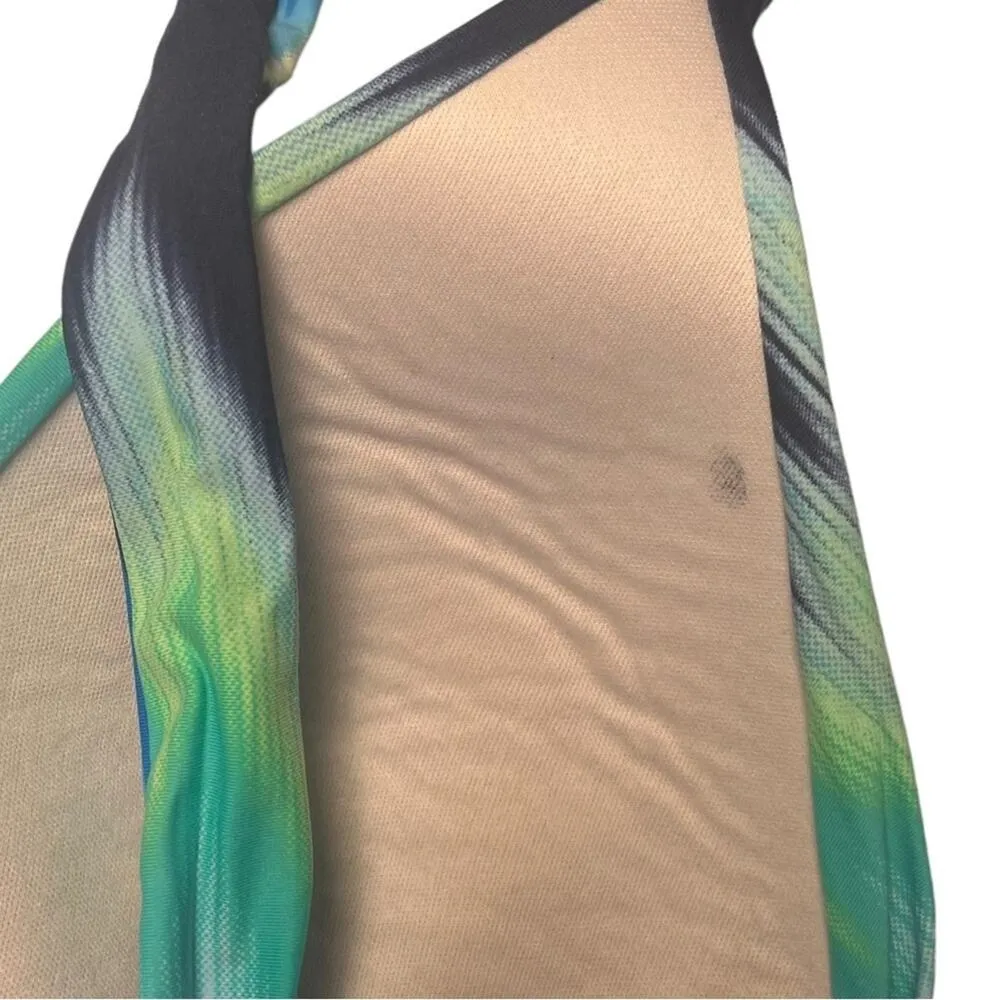 Vince Camuto One Piece Womens Swimsuit Size 12 Swim Multicolor Aztec Plunge Neck - Image 8