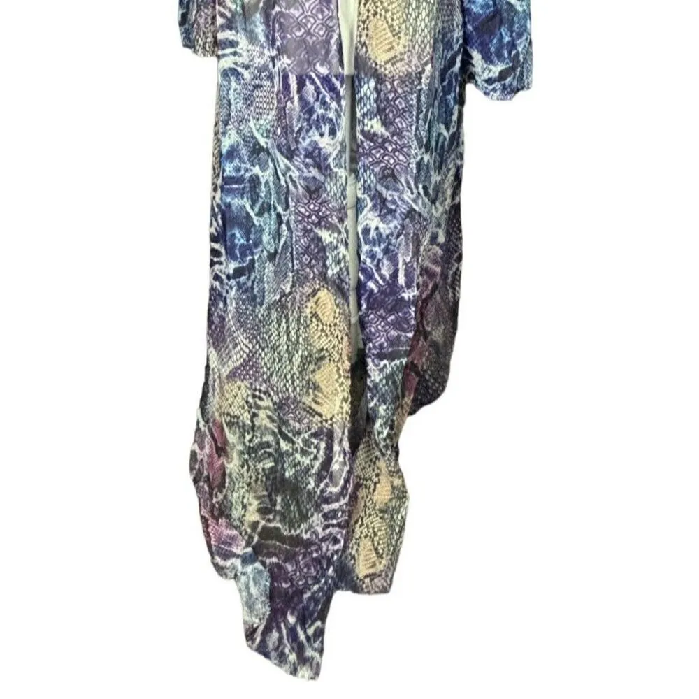 New Monif C Swimsuit w/Cover Up Plus Size 1X Havana Bandage Purple Snake Print - Image 11