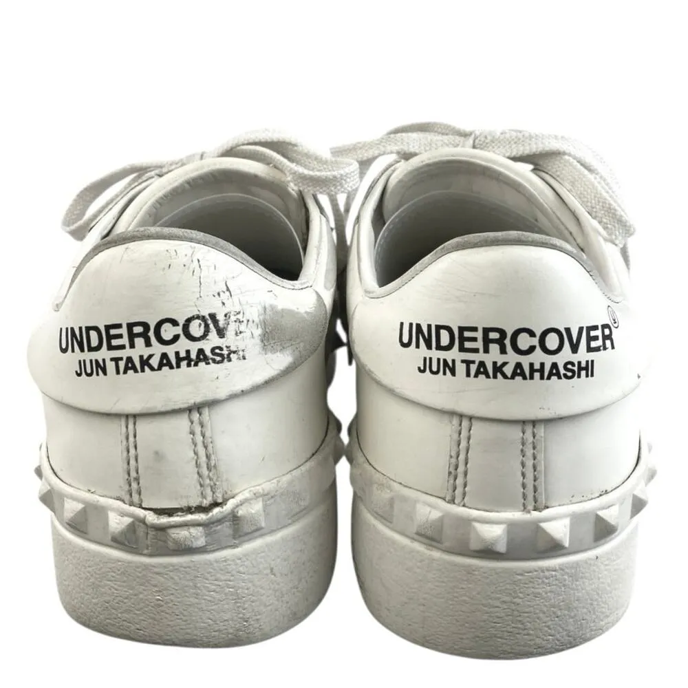 Valentino Garavani Rockstud Women's White Lace Up Low Top Leather Sneakers Sz 9 - Image 3