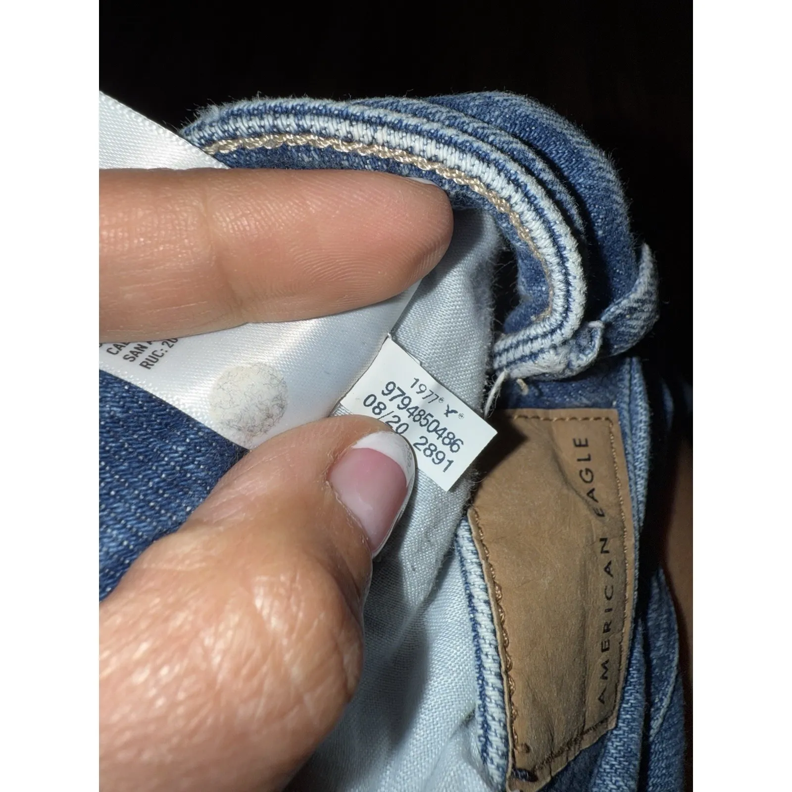 American Eagle Mom Jeans Women's Sz 0 Long Distressed‎ Stretch - Image 5