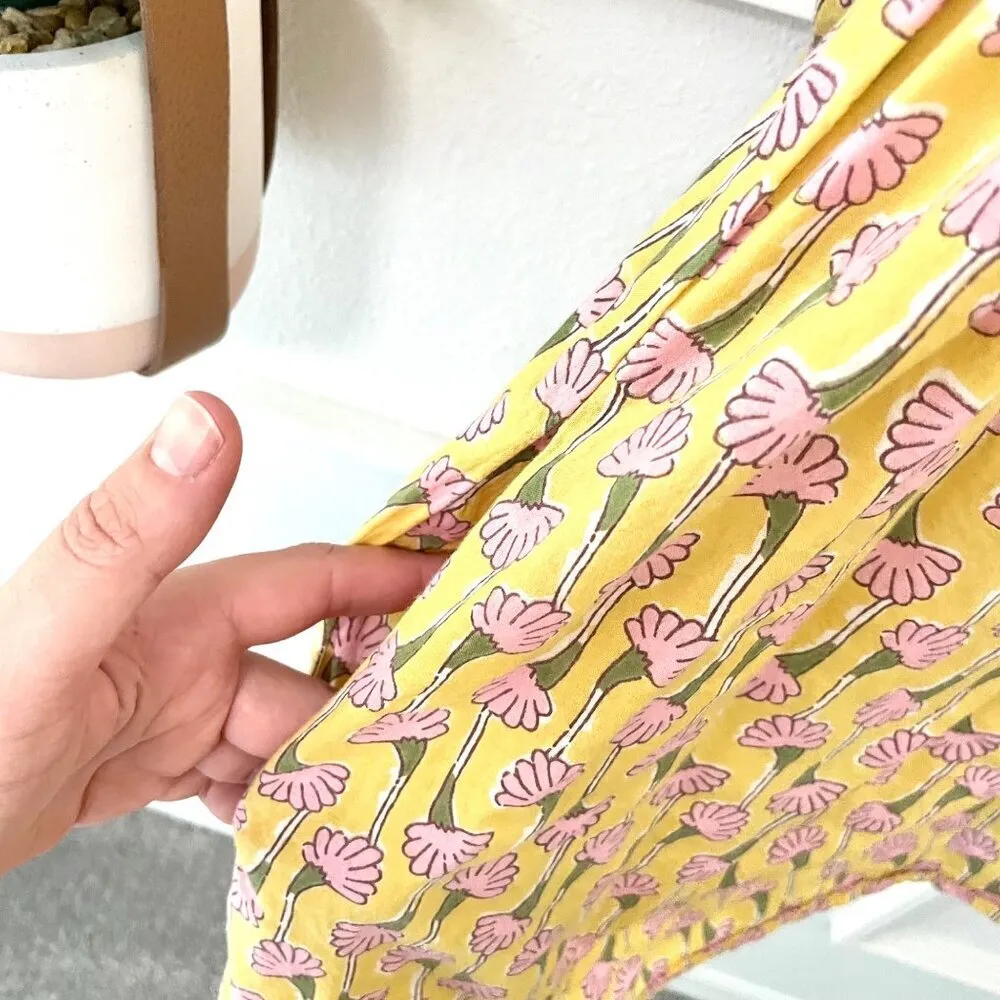 Ciao Lucia Ciana Bloom Floral Yellow Long Sleeve Dress Size XS - Image 4