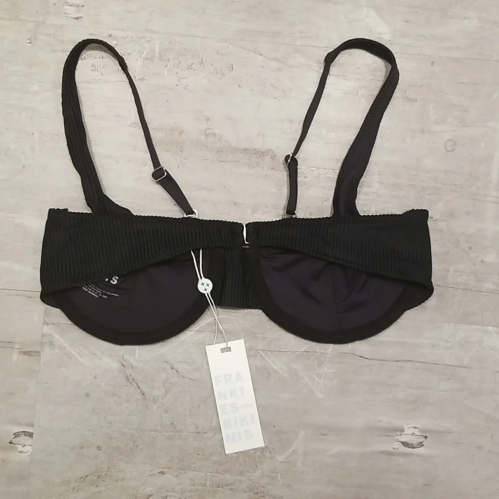 💕FRANKIE'S BIKINIS💕 Anna Ribbed Underwire Bikini Top ~ Black Small S NWT - Image 6