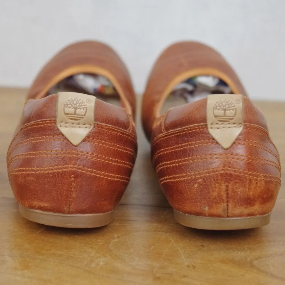 Timberland Brown Leather Ballet Style Flats Size 9 - Image 5